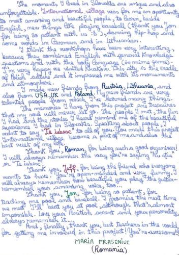 Student's letter 